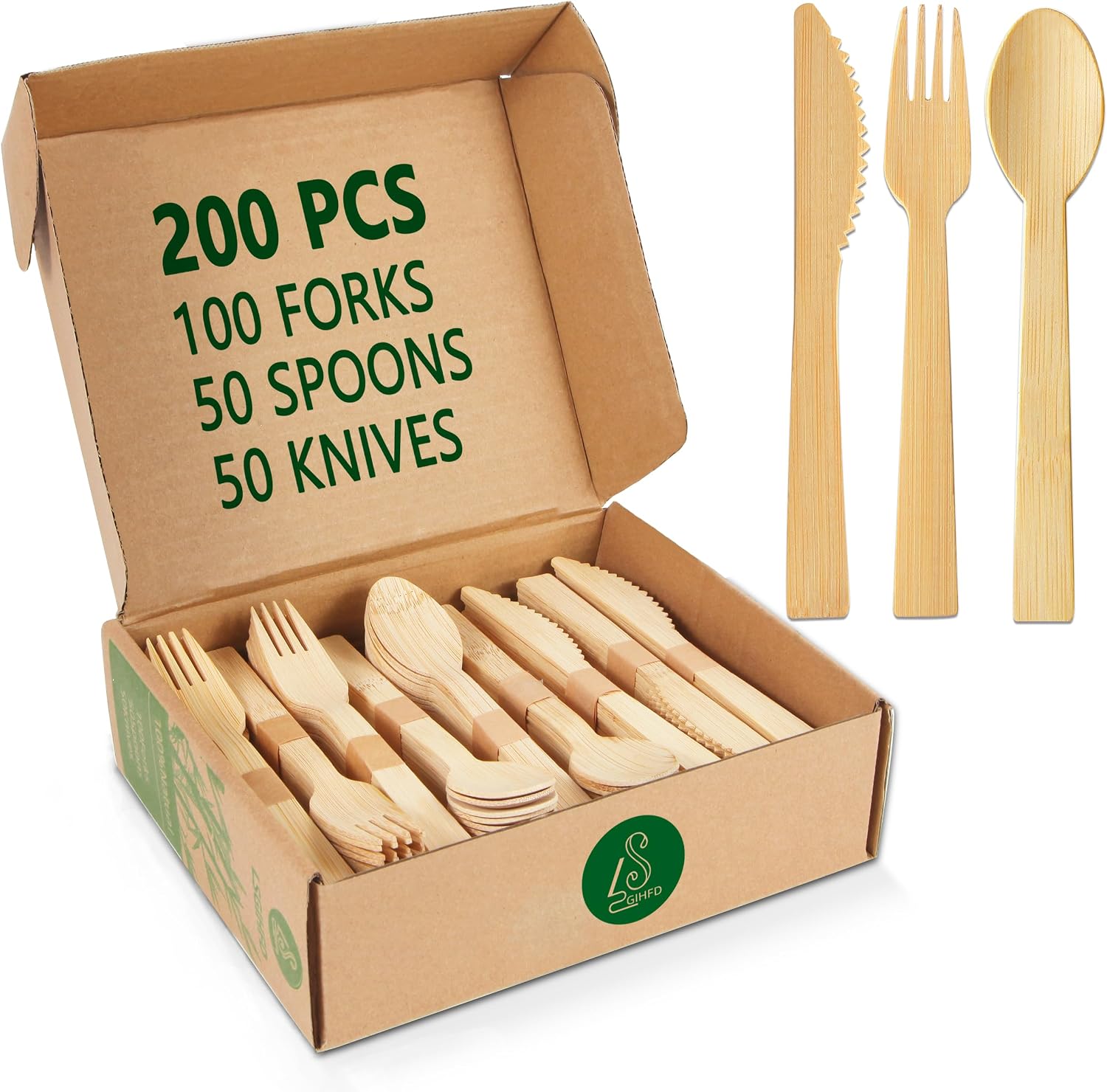 Photo inspiration: Amazon Com Lsgihfd Disposable Bamboo Cutlery Set 100 All Natural Photo Inspiration