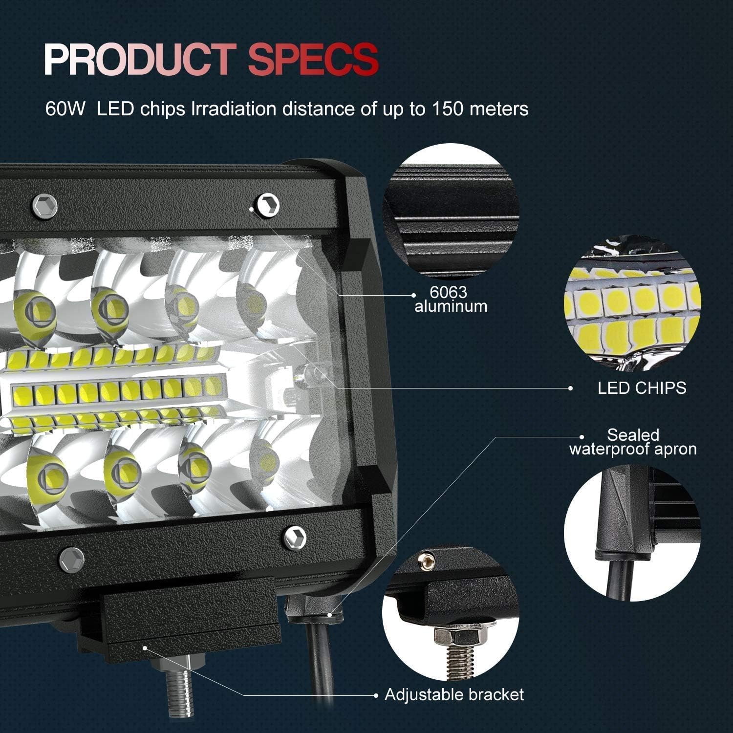 42Inch 780W + 22Inch 390W Curved LED Light Bar Triple Row Flood Spot Combo Beam Off Road Lights + 4pcs 4Inch 60W Led Fog Lights W/2PCS Rocker Switch Wiring Harness for Jeep Trucks ATV Boat