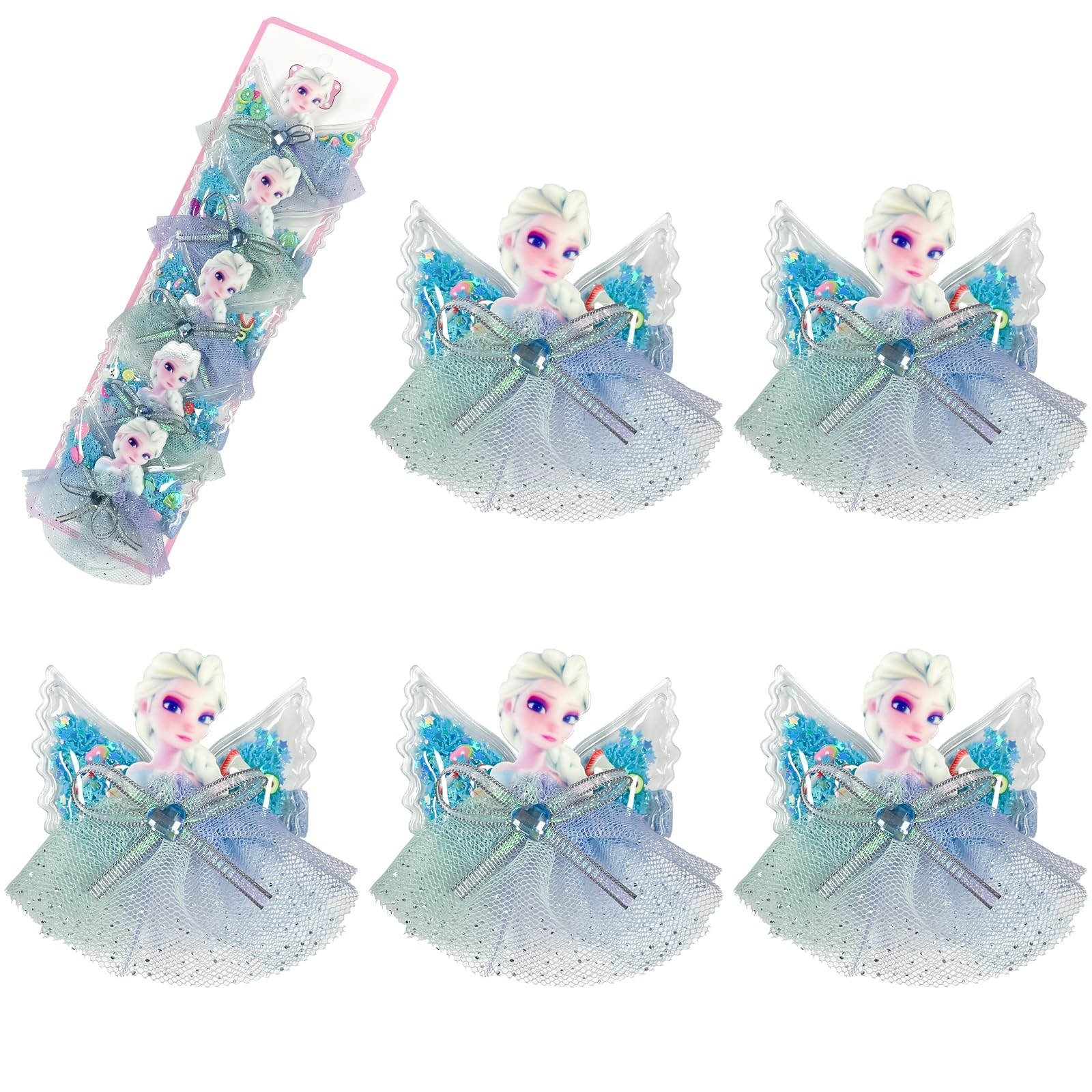 Horquillas Pelo Mujer Elsa Horquillas, WKxinxuan 5Pcs Frozen Horquillas Pelo Niña Elsa Hair Clips, Horquillas Elas and Anna de Anime, Hair Clips es un Regalo de Cumpleaños para el Mejor