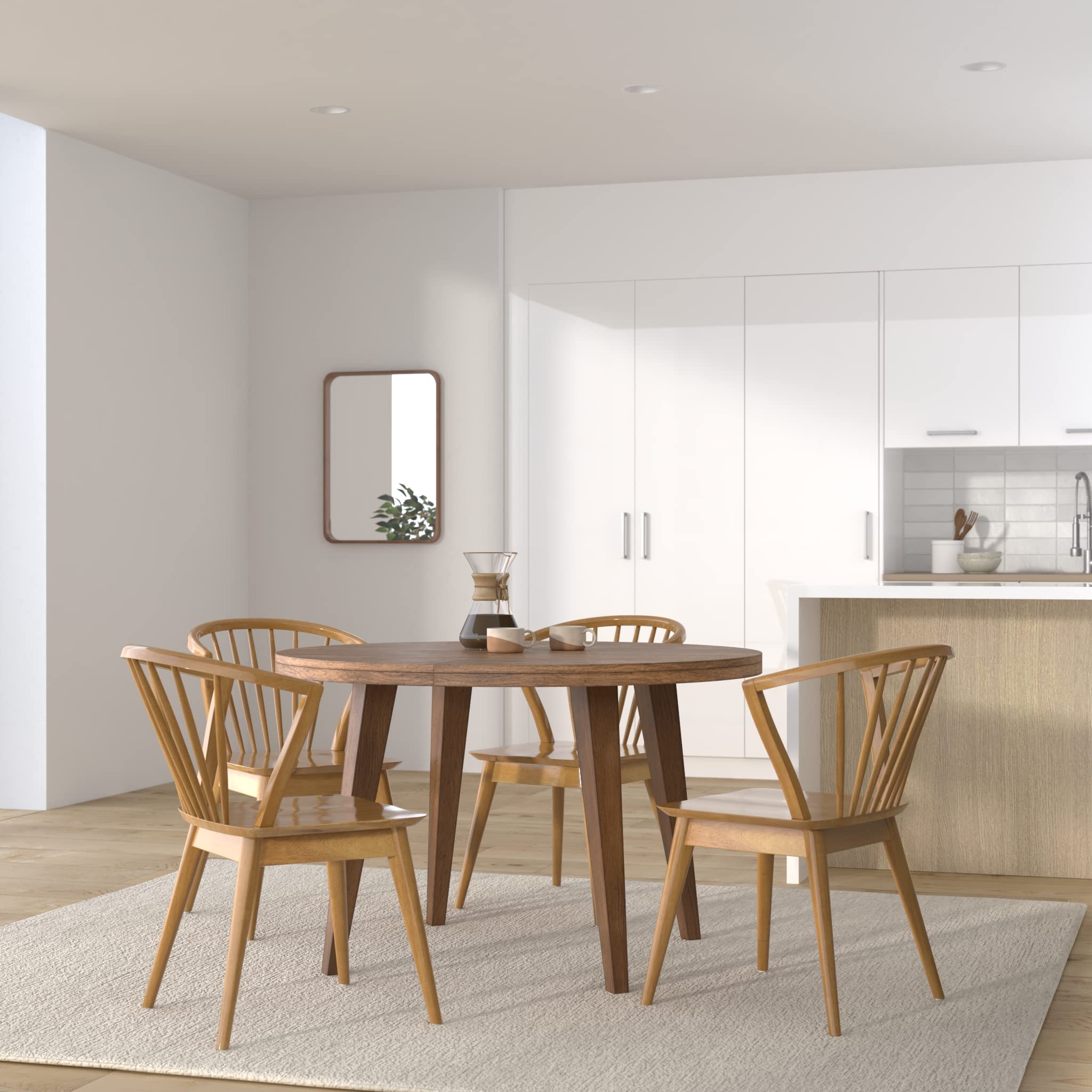VS Venta-stock Pack 2 sillas Mura Color Roble, Madera Maciza, 55 cm (Largo) 58,5 cm (Profundo) 84 cm (Alto)