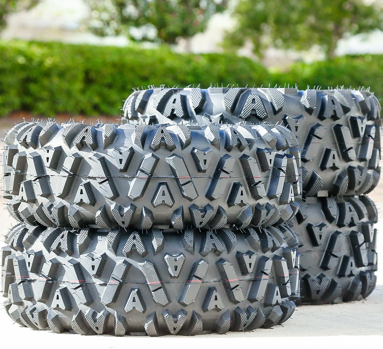 4 New Forerunner Knight M/T Mud Off-Road Tires-2x 25X10.00-12 50F Load Range 6-Ply & 2x 25X8.00-12 43F Load Range 6-Ply BSW Black Side Wall