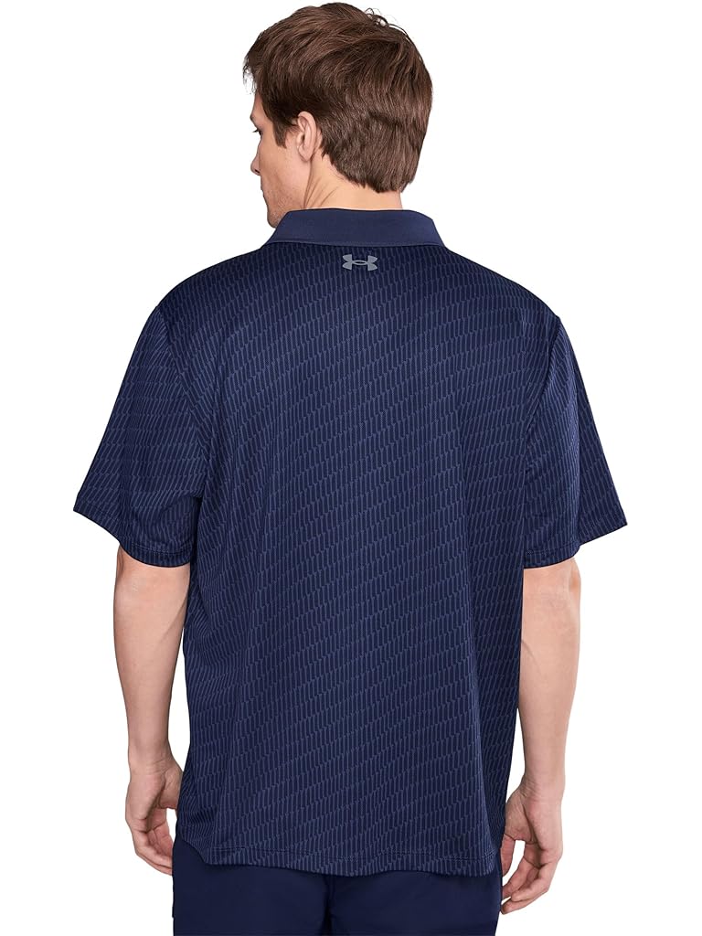 Navy Under Armour Matchplay Printed Golf Polo