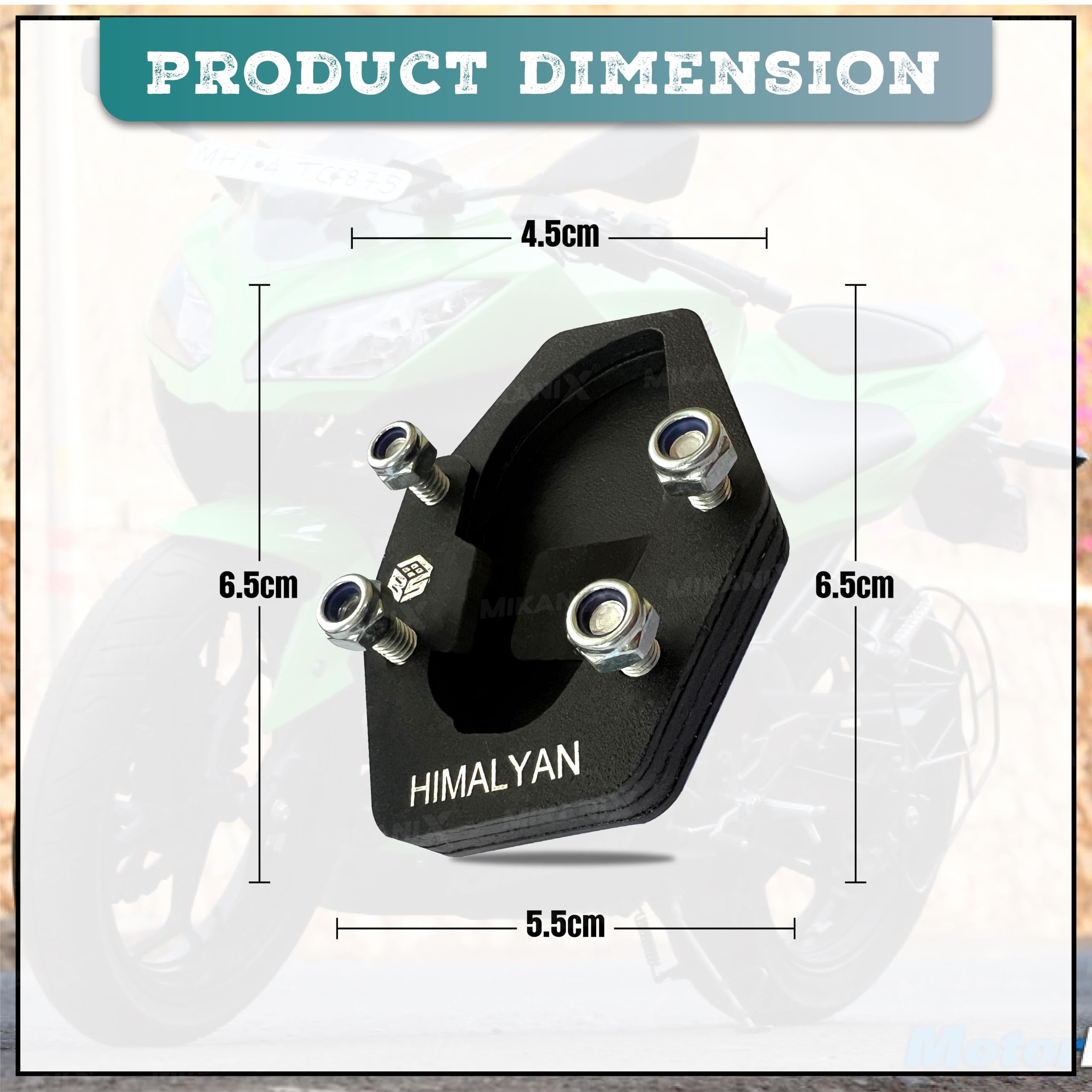 OBEROI'S TRADERS Stainless Steel Side Stand Extender | Side Stand Pad for RE Himalayan 450 4