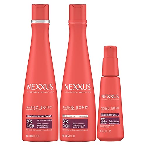Miniatura 1 de Nexxus Champú, acondicionador y tratamiento de rebond para todo tipo de cabello dañado AminoBond 3 unidades con aminoácidos y proteína de queratina