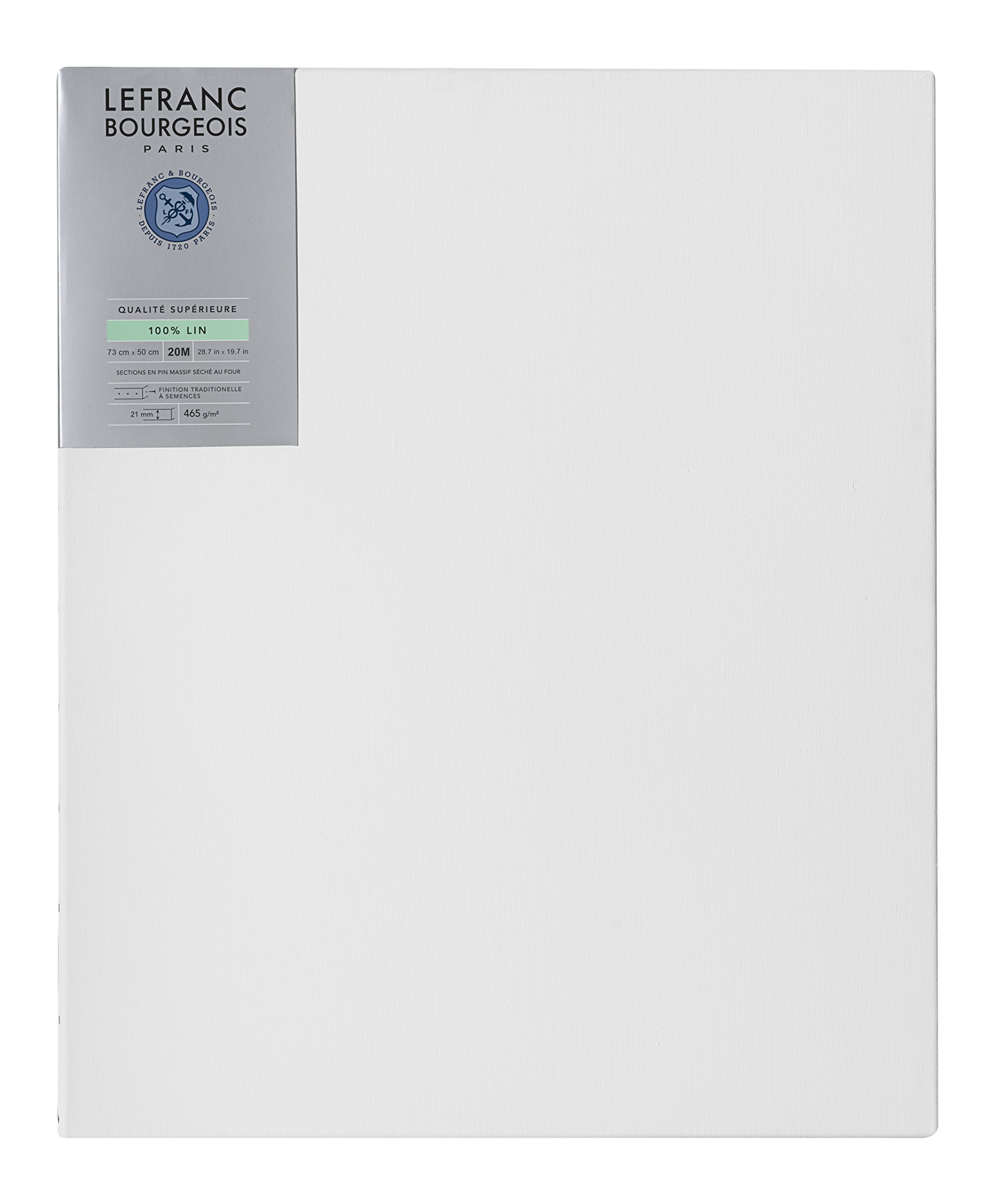 Lefranc Bourgeois 111231 Stretcher Frame 100% Linen in Premium Quality, Ready to Use, Primed with Titanium Dioxide, Gesso