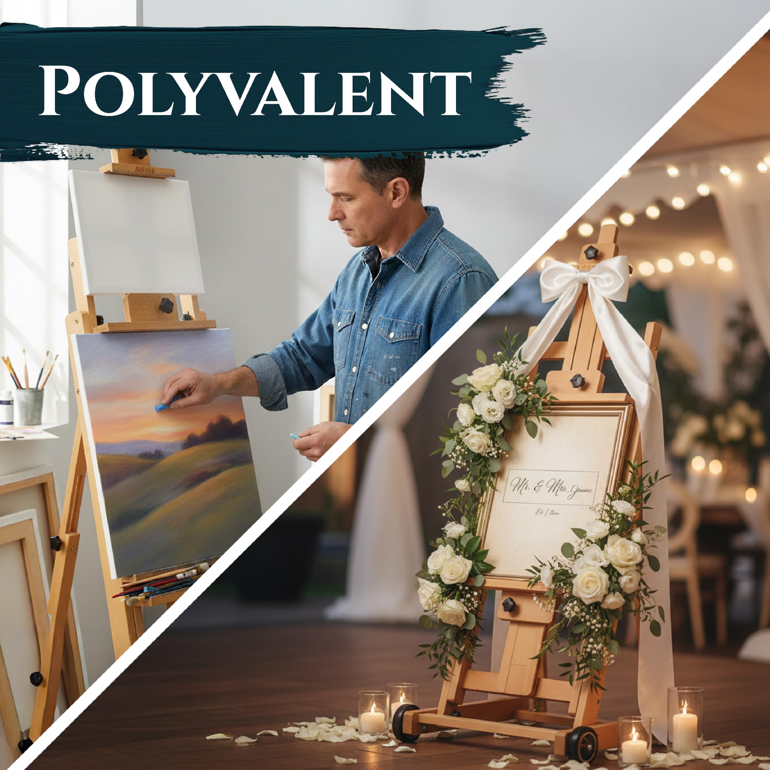 Artina chevalet atelier peinture en bois de hêtre avec support inclinaison
