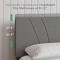 Vista 78 de Novilla Base de cama de plataforma tamaño Queen con cabecera ajustable tapizada, marco de cama Queen, no necesita somier, sin ruido, fácil montaje