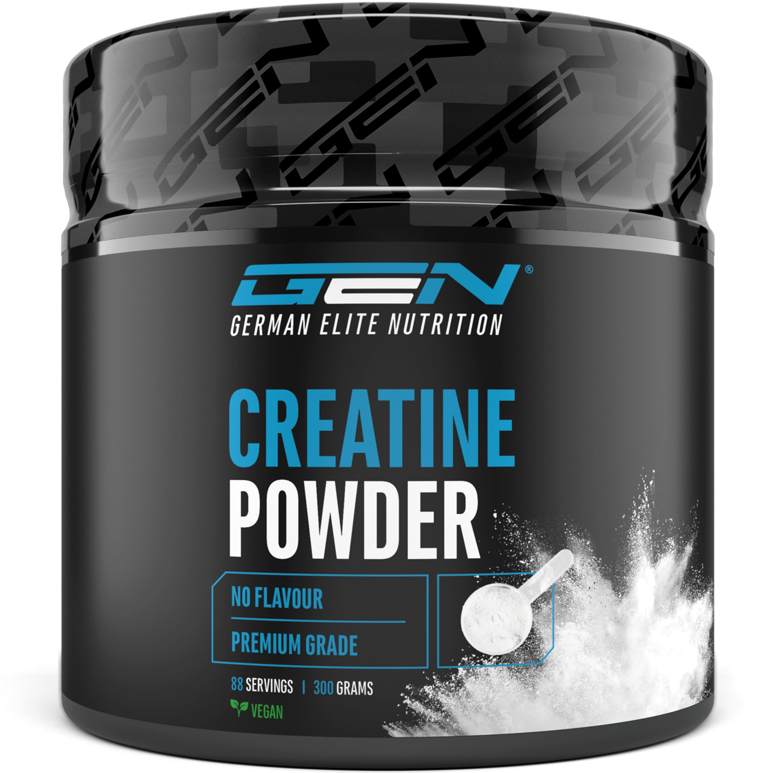 Creatina in polvere - 300 g - Creatina monoidrato in polvere - Solubilità ottimale e microfine - Vegan - 88 applicazioni