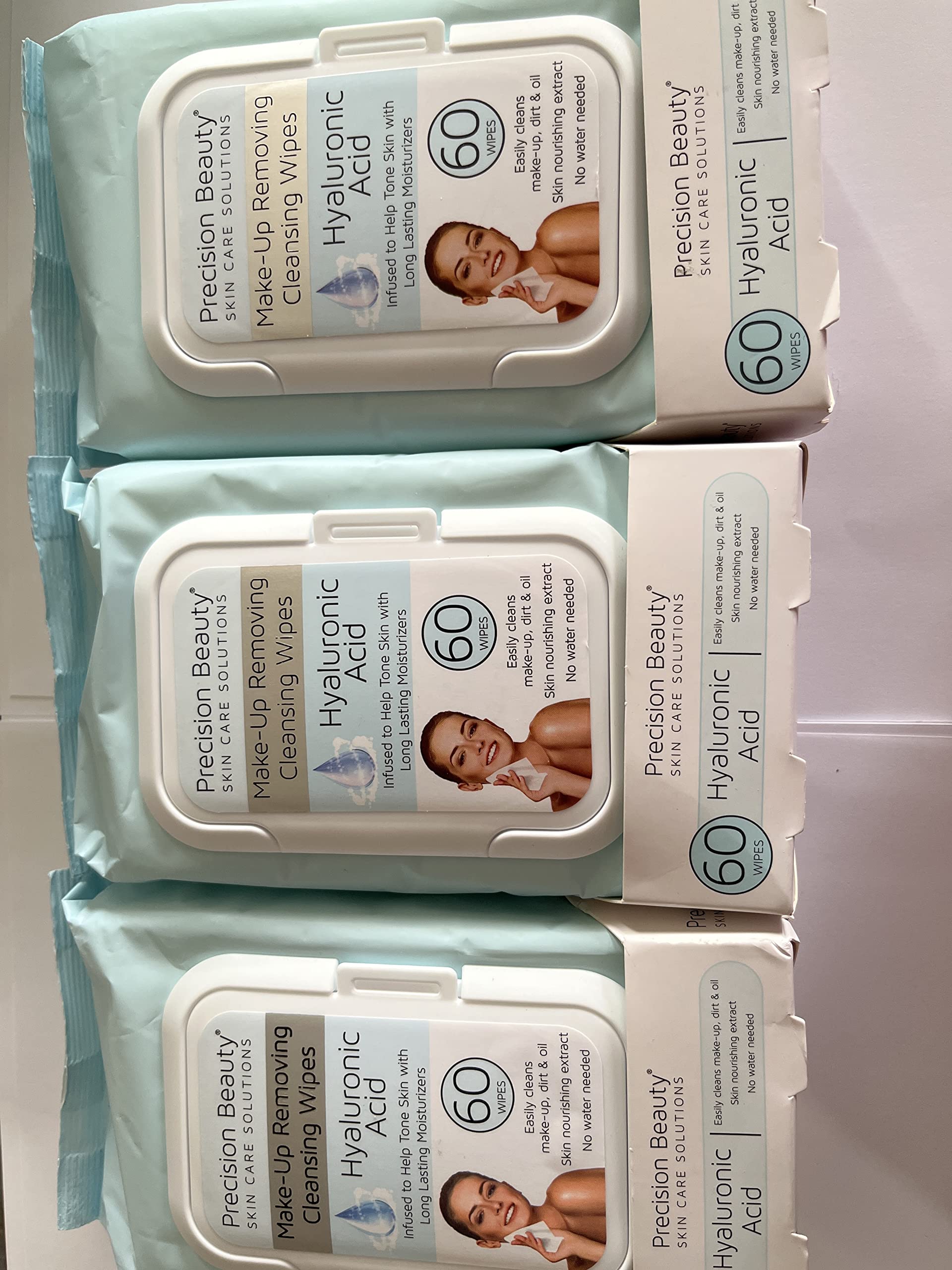 Swissco Make Up Removing Cleansing Wipes, Hyaluronic Acid 60ct (Pastel)