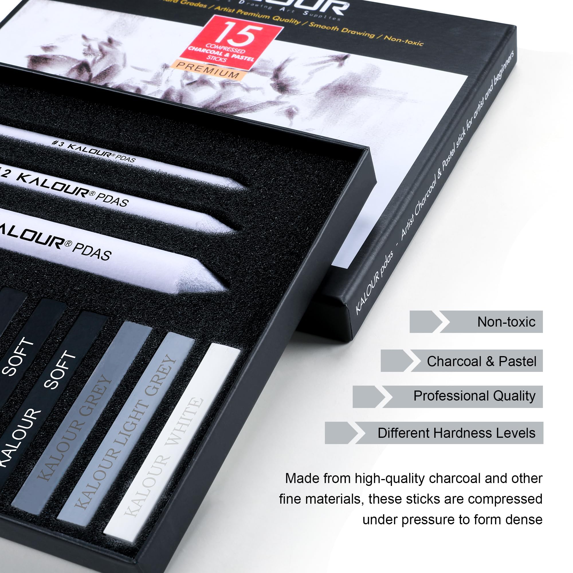Willow Charcoal 20-Pack Charcoal Sticks For Drawing — 5-7mm Graphite ...
