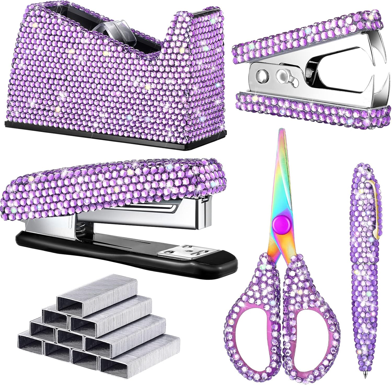 6 Pack Bling Office Stationery Set Desk Accessory Office Set Includes