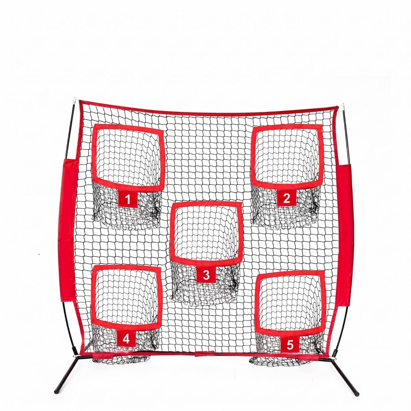 Football Target Net Numbered Areas Quarterback Practice Net Freestanding Sports Training Equipment Football Net 6x6 Red-image-0