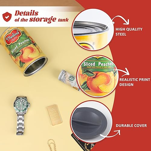 Miniatura 17 de Caja fuerte para desviación de latas, perfecta para ocultar llaves de almacenamiento, efectivo, joyas, tarjetas (1 fruta mixta)