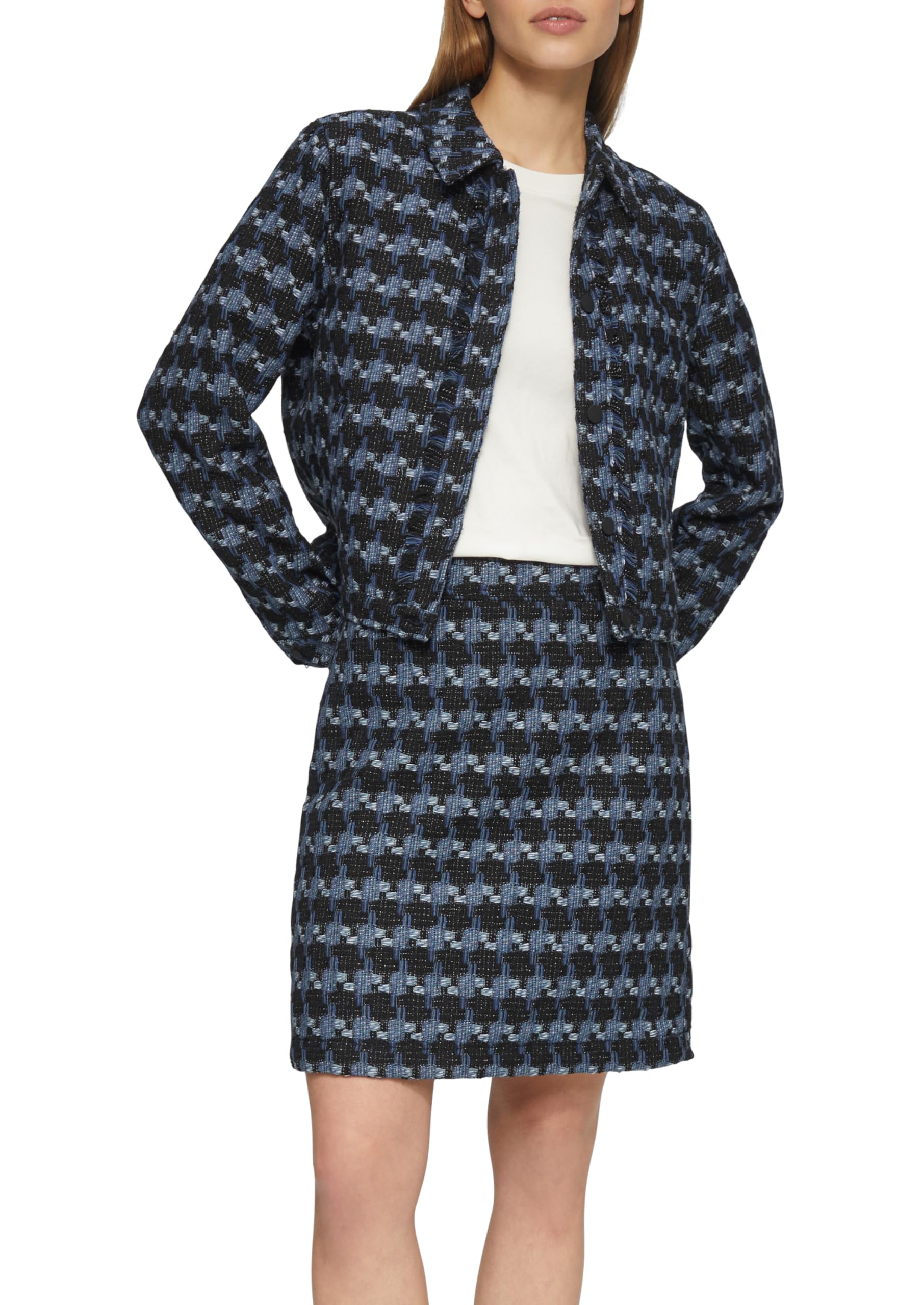 s.Oliver Damen Rock – Bouclé, Regular Fit, Reißverschluss