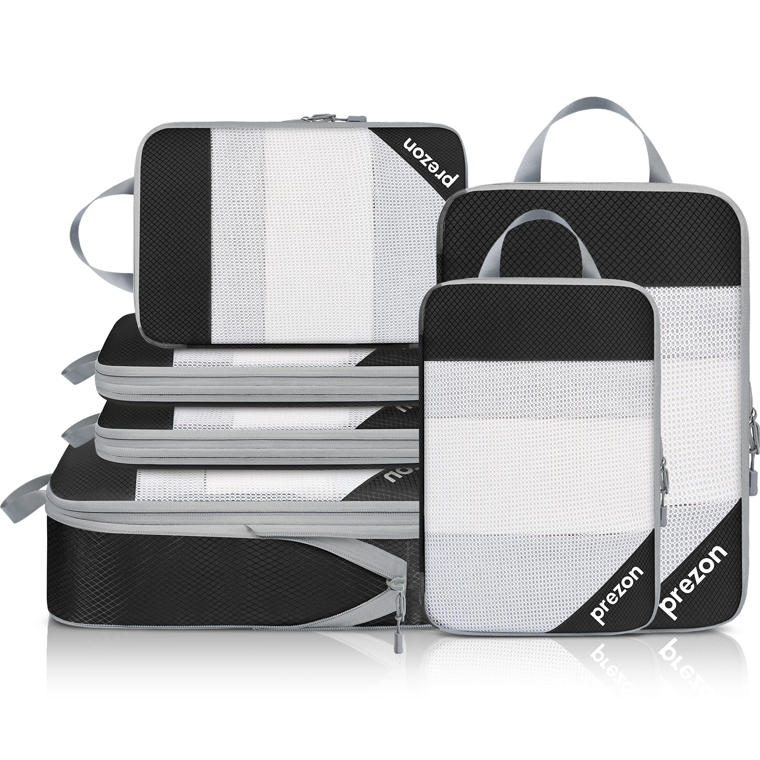 Prezon Kompressions-Packwürfel, Verbessertes Netzfenster, Sichtbar und Tragbar, Erweiterbare Reisegepäck-Organizer, Komprimierbaren Verpackungswürfel zur Organisation Ihres Reisegepäcks