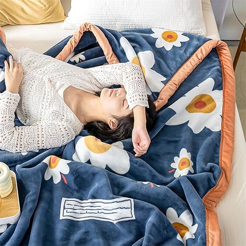 Miniatura 7 de LGYKUMEG Manta de visón coreano de 60 x 80 pulgadas, sedosa suave y cálida, manta Raschel reversible de 2 capas para cama individual y sofá, 59.1 x