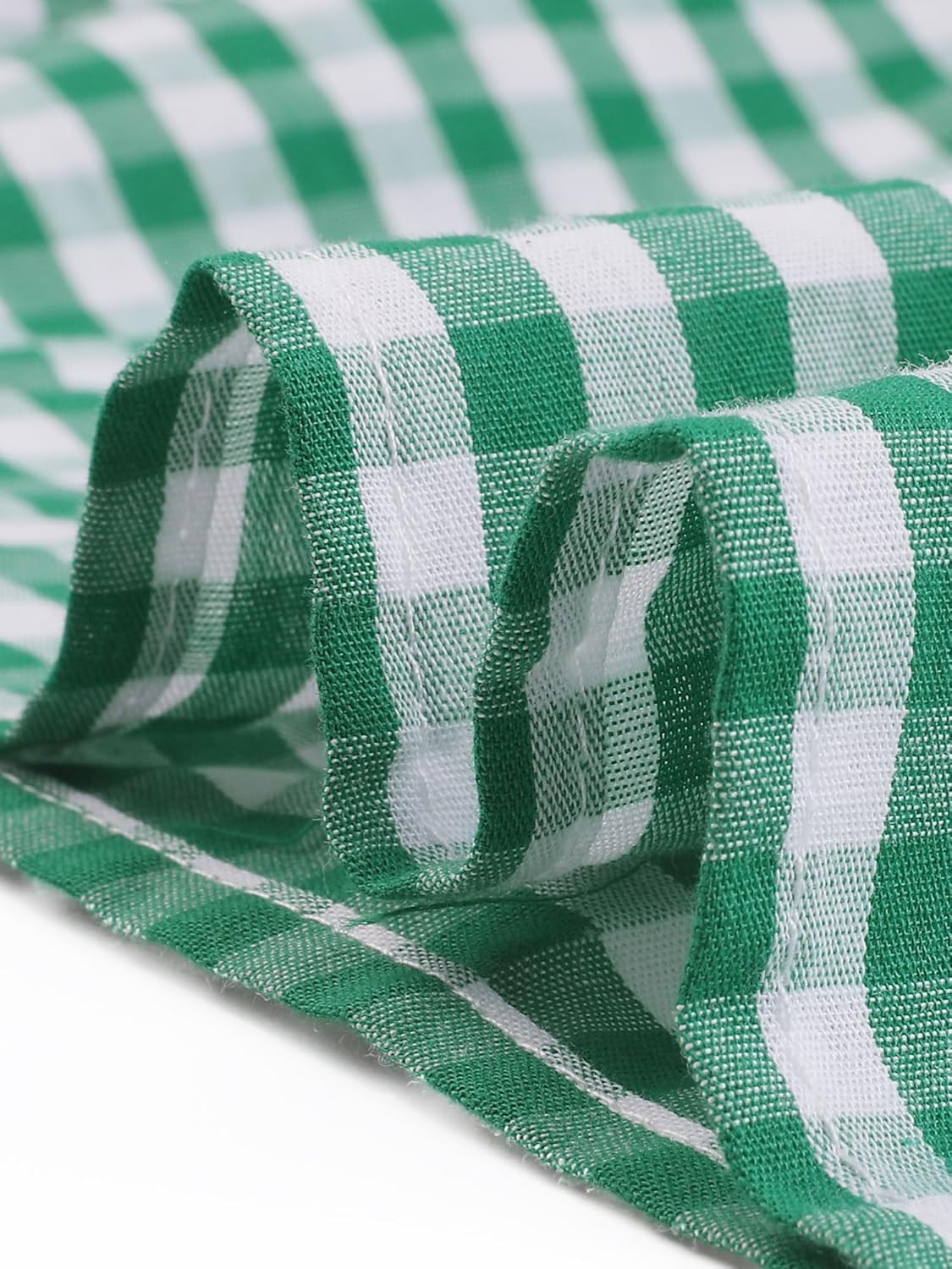 Agnes Orinda Plus Size Gingham Dresses 1950s Vintage Plaid Round Neck Short Sleeve Tiered Midi Summer Dress - Image 5