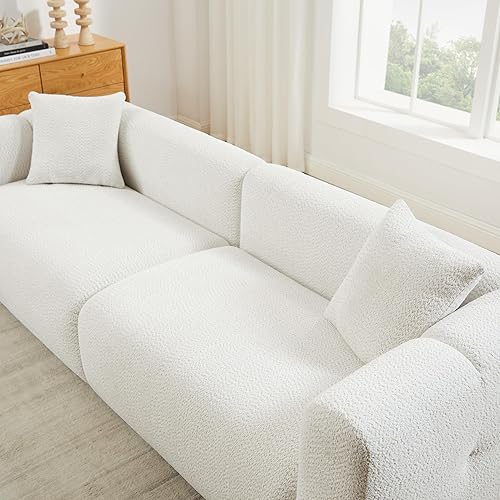 Miniatura 4 de VANOMi Los juegos de muebles de sala de estar incluyen sofá de 95 pulgadas y sillones de 42 pulgadas, sofá tapizado Boucle de gran tamaño con