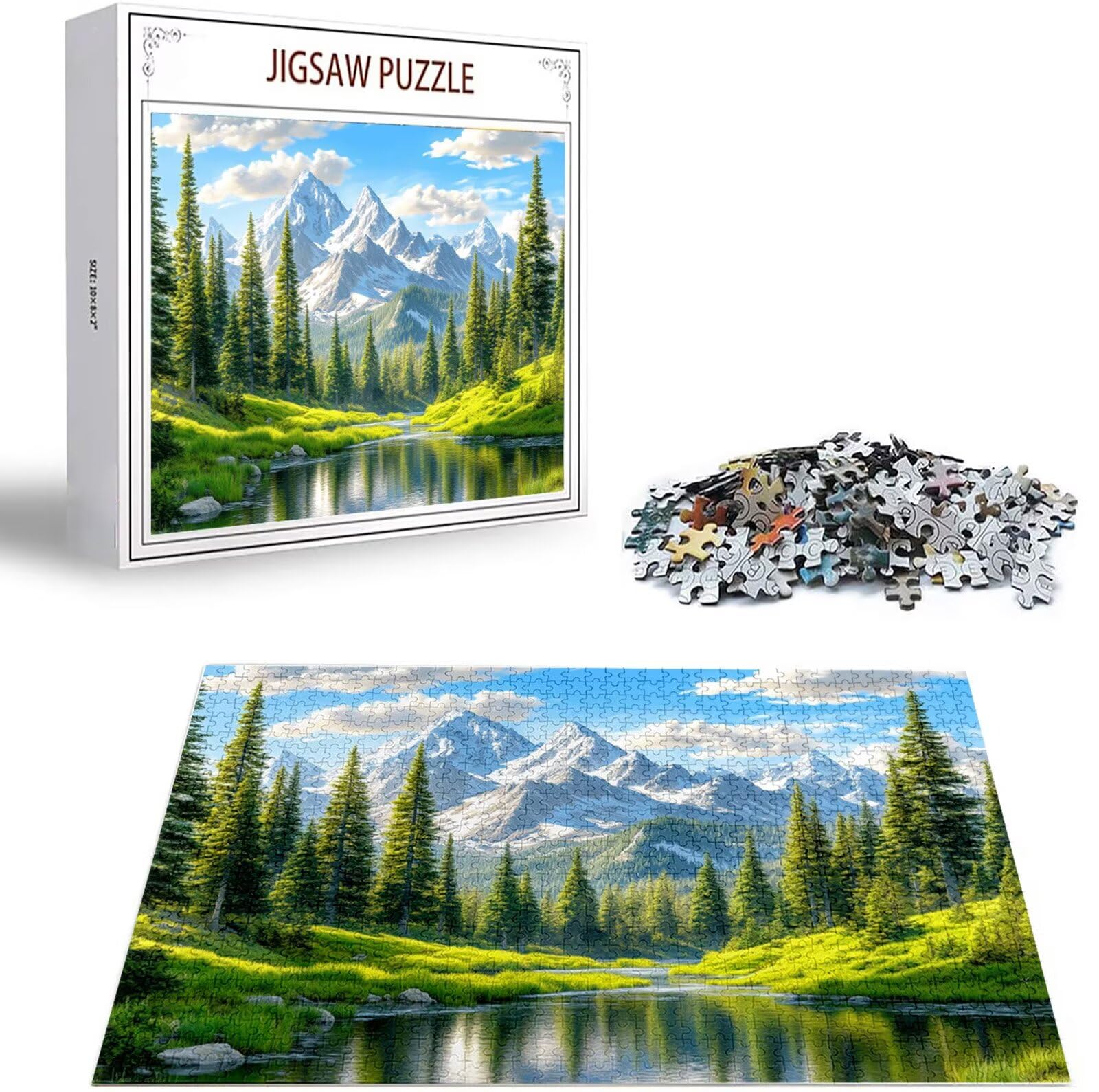 Puzzle Lago Puzzle 1500 Pezzi Jigsaw Adulti DIY Classici Gioco, Puzzles a Forma di Montagna, Giochi Rilassamento e Intelligence per Ragazzi da 14 Anni 87 x 57 cm/1500 pcs con Scatola Regalo B-553