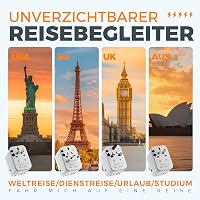 TESSAN Univerzális Utazó Adapter 5 USB Porttal, 2 USB A és 3 USB C, Nemzetközi Csatlakozó Adapter USA Anglia Japán Ausztrália 3