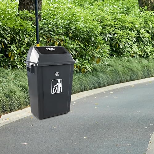 Miniatura 6 de Gainhope - Juego de 4 cubos de basura grandes de 13 galones para cocina, para interiores, exteriores o comerciales, color gris