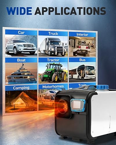 Miniatura 6 de KAC Calentador de aire diésel de 12 V, kit de calentador de estacionamiento de aire de 5 KW con silenciador monitor LCD, control remoto, calefacción
