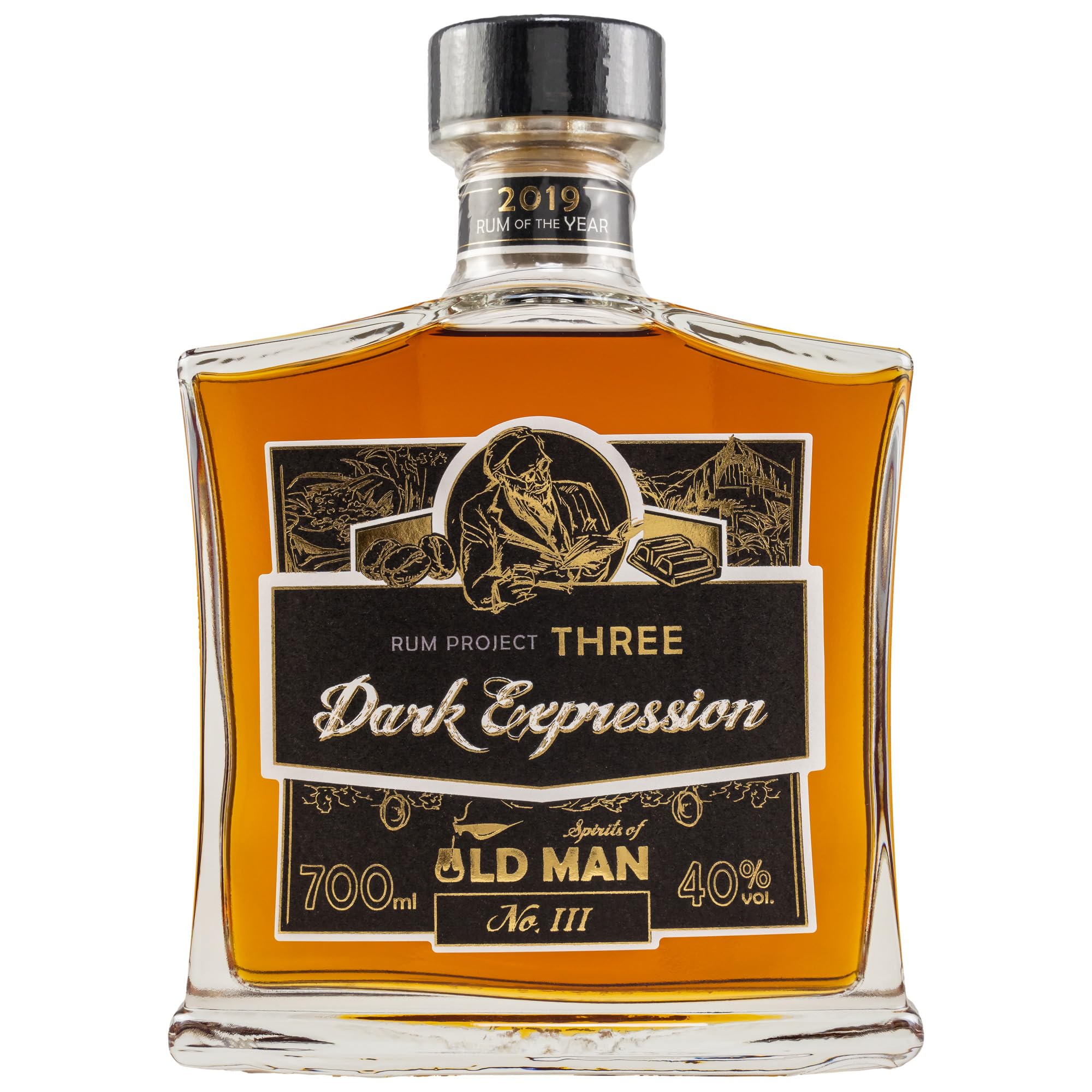 Old Man | Rum Project Three | Dark Expression | 700 ml | 40% Vol. | Aromen von Röst-Kaffee & dunkler Schokolade | Leichte Leder- & Tabaknoten | Rum des Jahres 2019