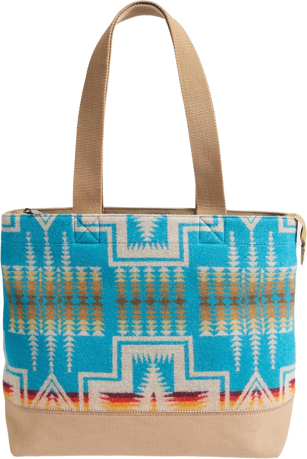Pendleton City Tote, Harding Pattern, Wool and Canvas, 14W x 12.5H x 6W inches