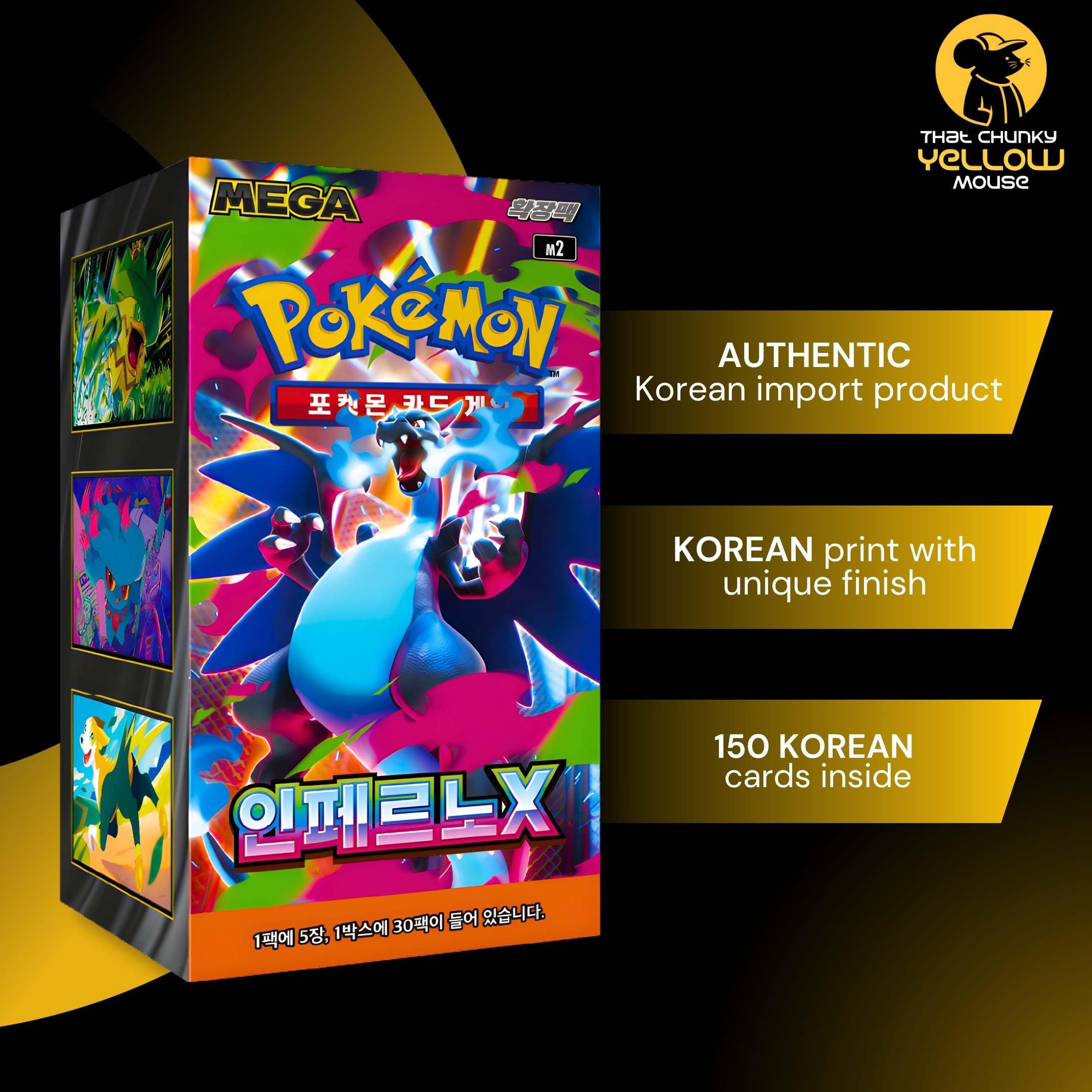 Korean Phantasmal Flames Inferno X Korean Booster Box | TCYM Authentifiziert | Pokemon Phantasmal Flames | Mega Evolution Pokemon Korean Booster Box | 30 Booster Packs That Mouse Fashion