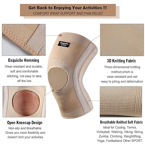 Miniatura 5 de Rodillera profesional con estabilizador para hombres y mujeres, rodillera de compresión para aliviar el dolor, recuperación rápida, desgarro de