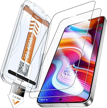 LK 2 Pack for Samsung Galaxy S25/ S24 Screen Protector [New Version] [Auto Dust-Elimination] -Easy Installation with Auto Alignment, Bubble-Free, Fingerprint Support