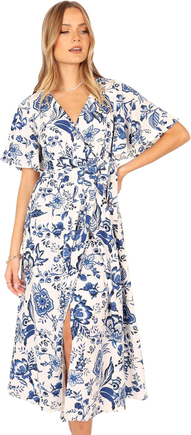 Petal & Pup Women's Kaleen Midi Wrap Dress