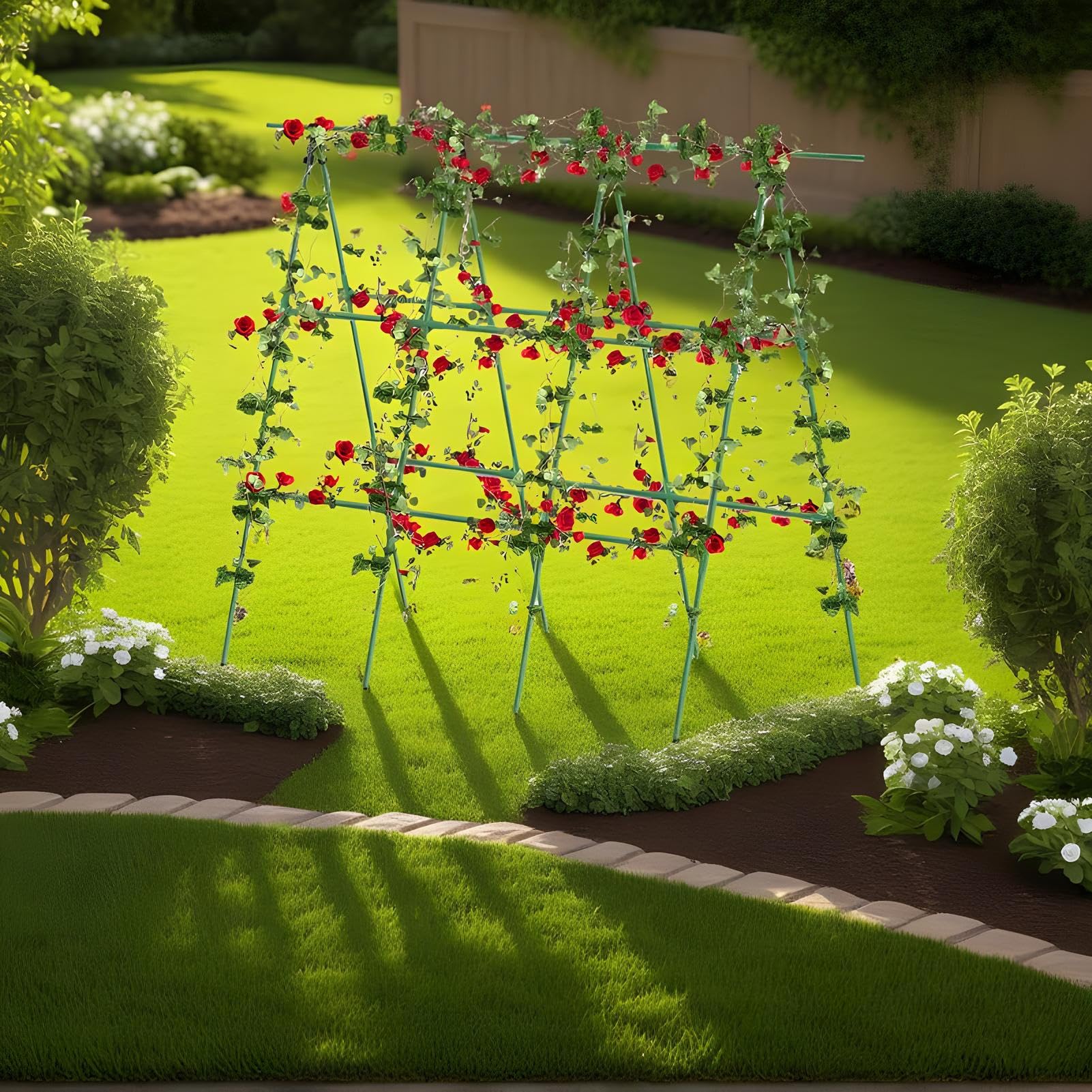 Treillis de – Cage de support pour | Treillis à cadre en A | Structure robuste de 122 cm pour le jardinage surélevé, piquets amovibles pour fruits de vigne, courgettes, courges