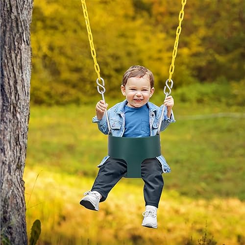 Miniatura 6 de Sorbus Columpio para bebé  Columpio completo de respaldo alto, columpio de cubo para bebés y niños pequeños, con cadenas revestidas totalmente