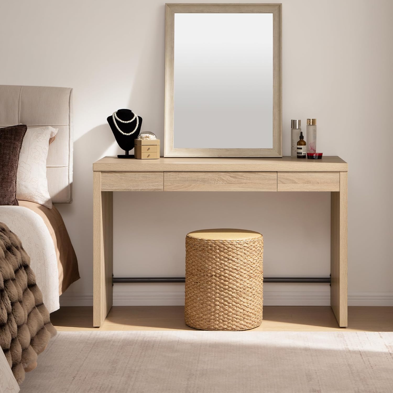 SICOTAS 47-Inch Farmhouse Computer Desk with Storage