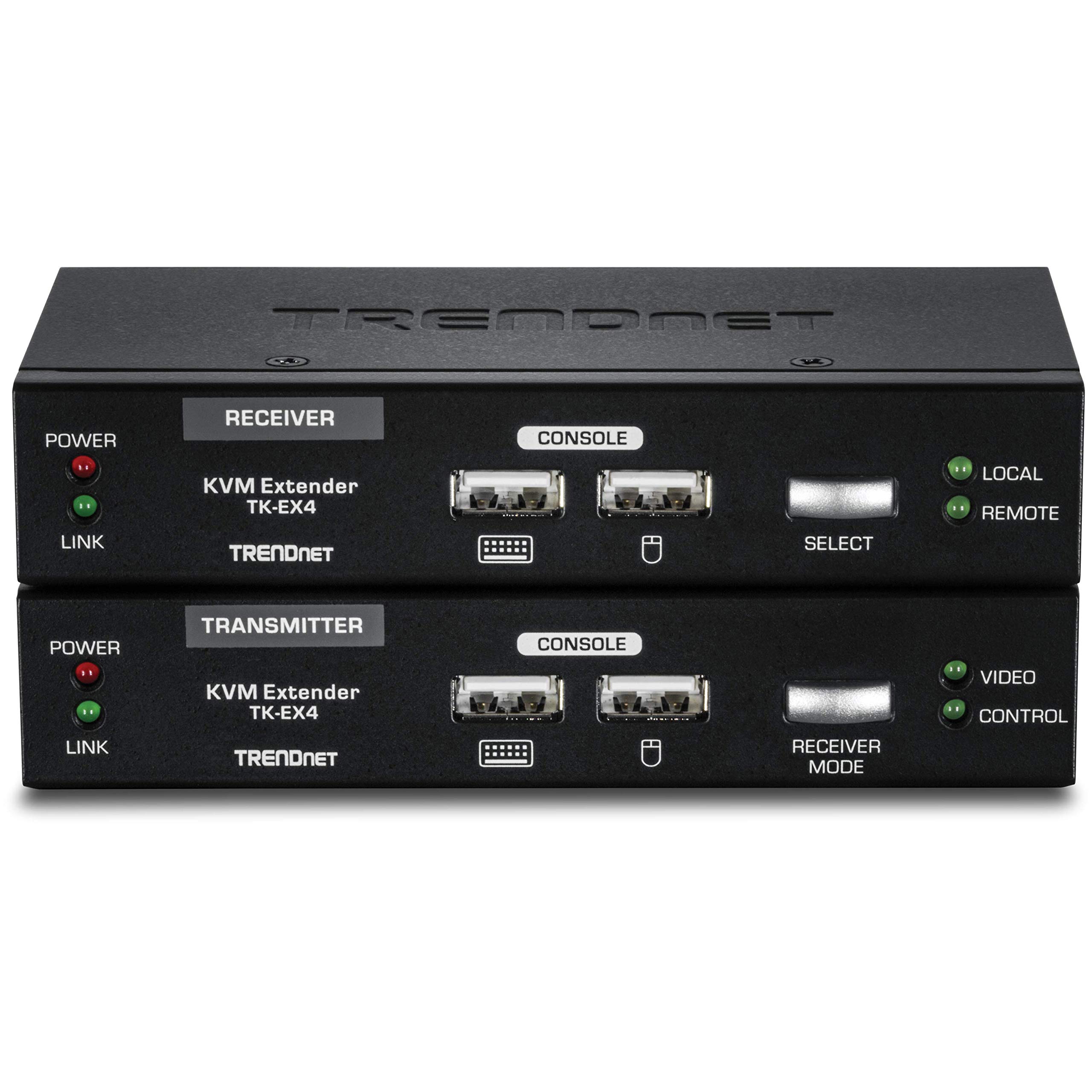 TRENDnet, TK-EX4, Kit d'extension KVM VGA USB, Étendez les commandes du clavier/vidéo/souris, jusqu'à 100 mètres (328 pieds)