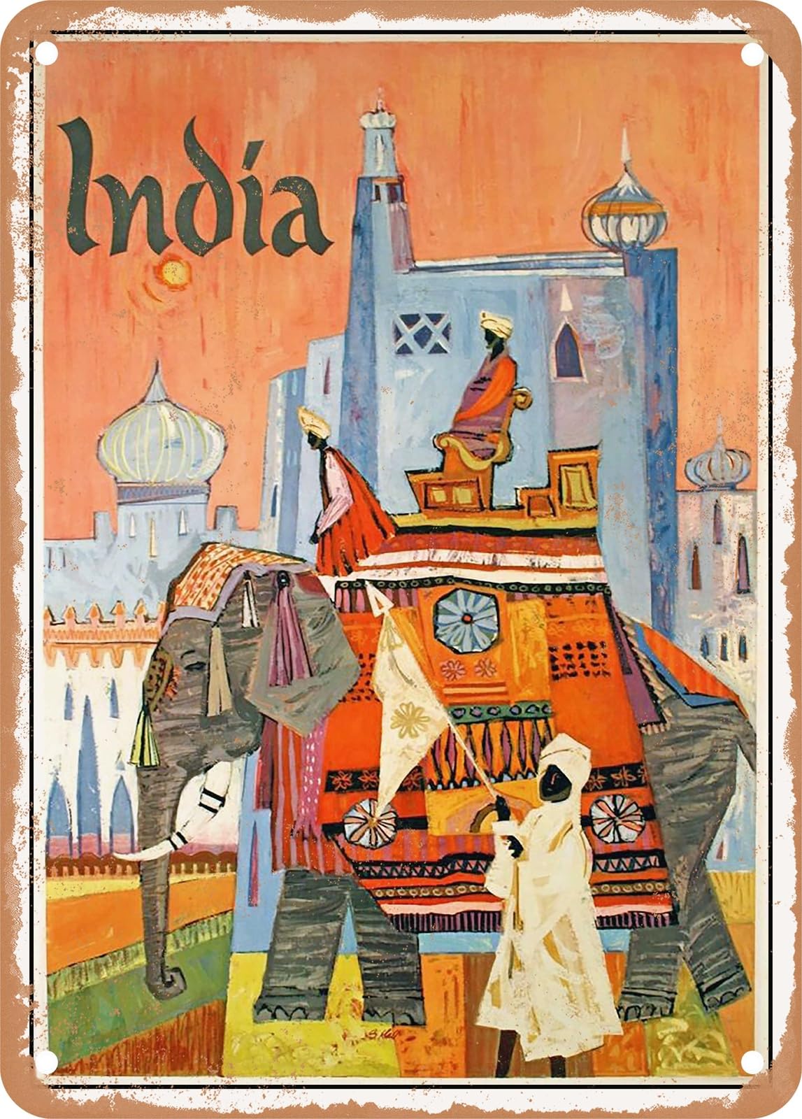 METAL SIGN - 1960 India Vintage Ad home decor