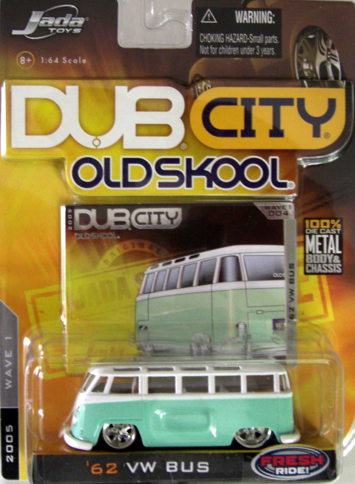 Amazon.com: Jada 1:64 Dub City Oldskool '62 VW Bus White/Light