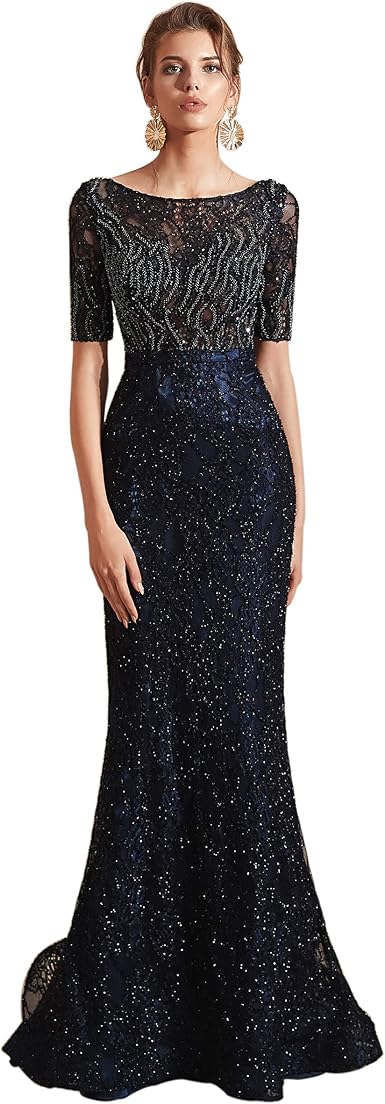Amazon.com: Heartgown - Vestidos de noche para mujer, diseño de sirena, 1/2  : Ropa, Zapatos y Joyería