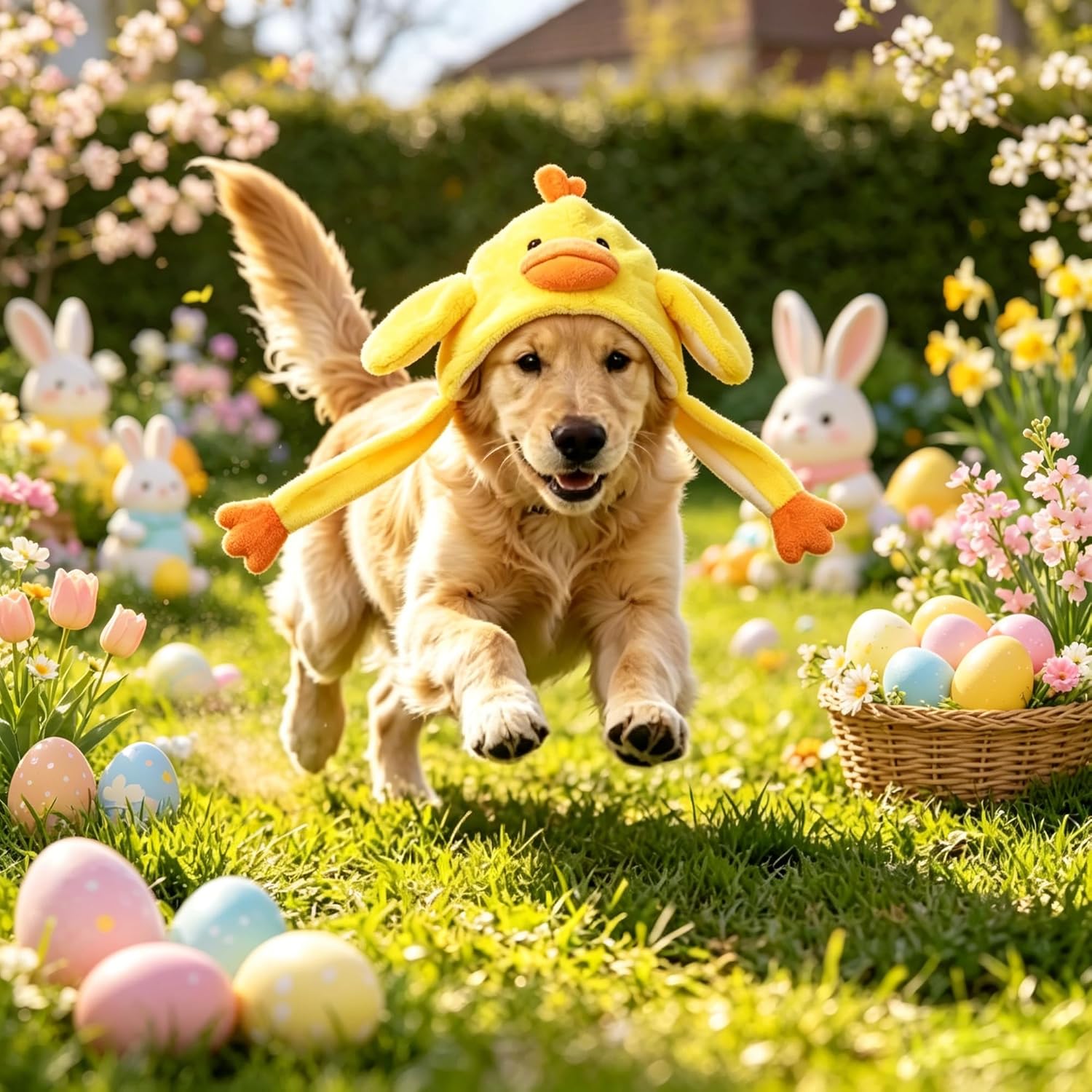 Animal Hat with Funny Plush Ears Moving,Jumping Pop Up Hat Holiday Cosplay Easter Dress Up Cute Kids Gift