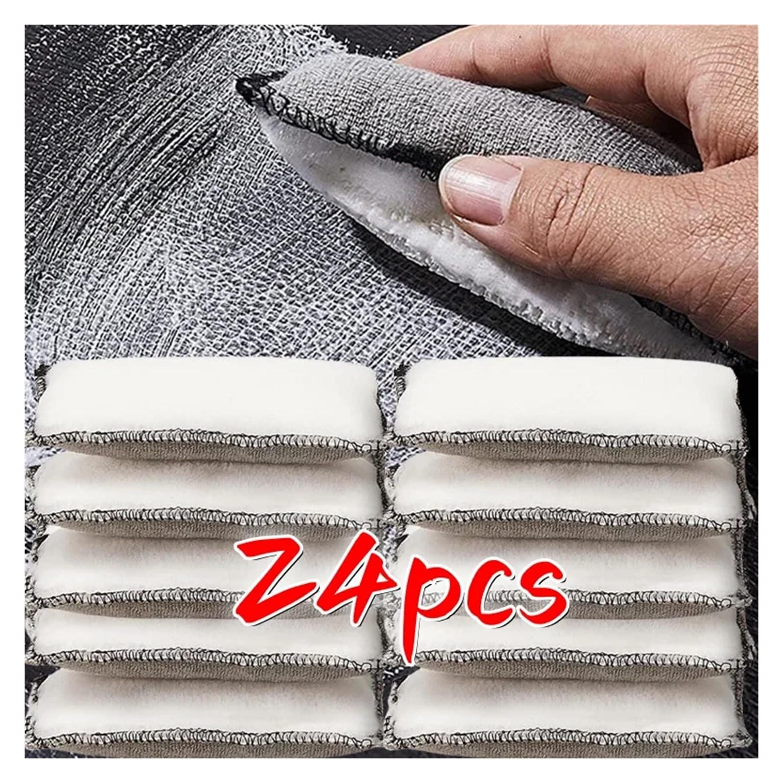 2/24 piezas Esponjas de microfibra suaves doble cara for limpieza cuero coche, toallas for encerar y herramientas detallado automotriz(24pcs)