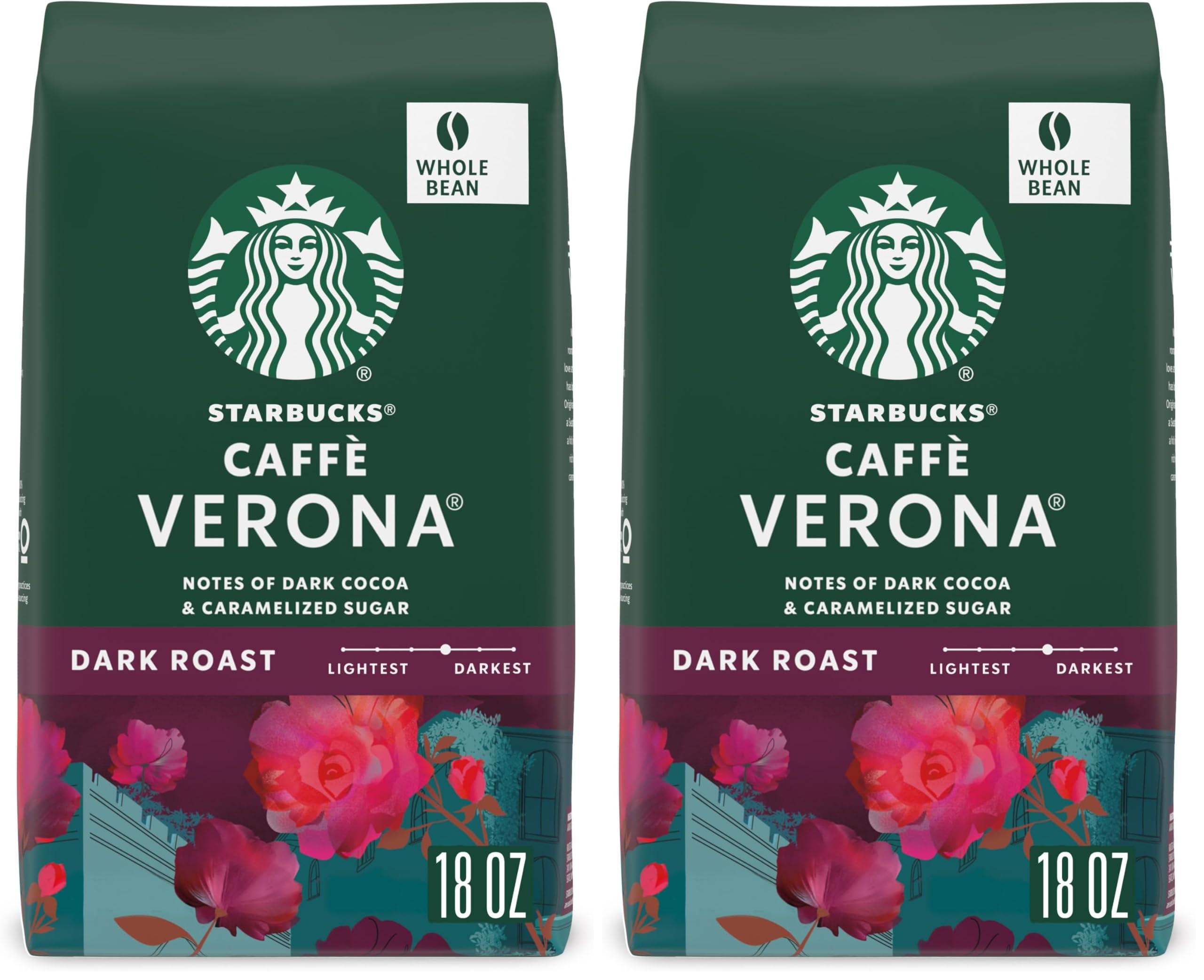 Amazon.com : Starbucks Whole Bean Coffee,Dark Roast Coffee,Caffè