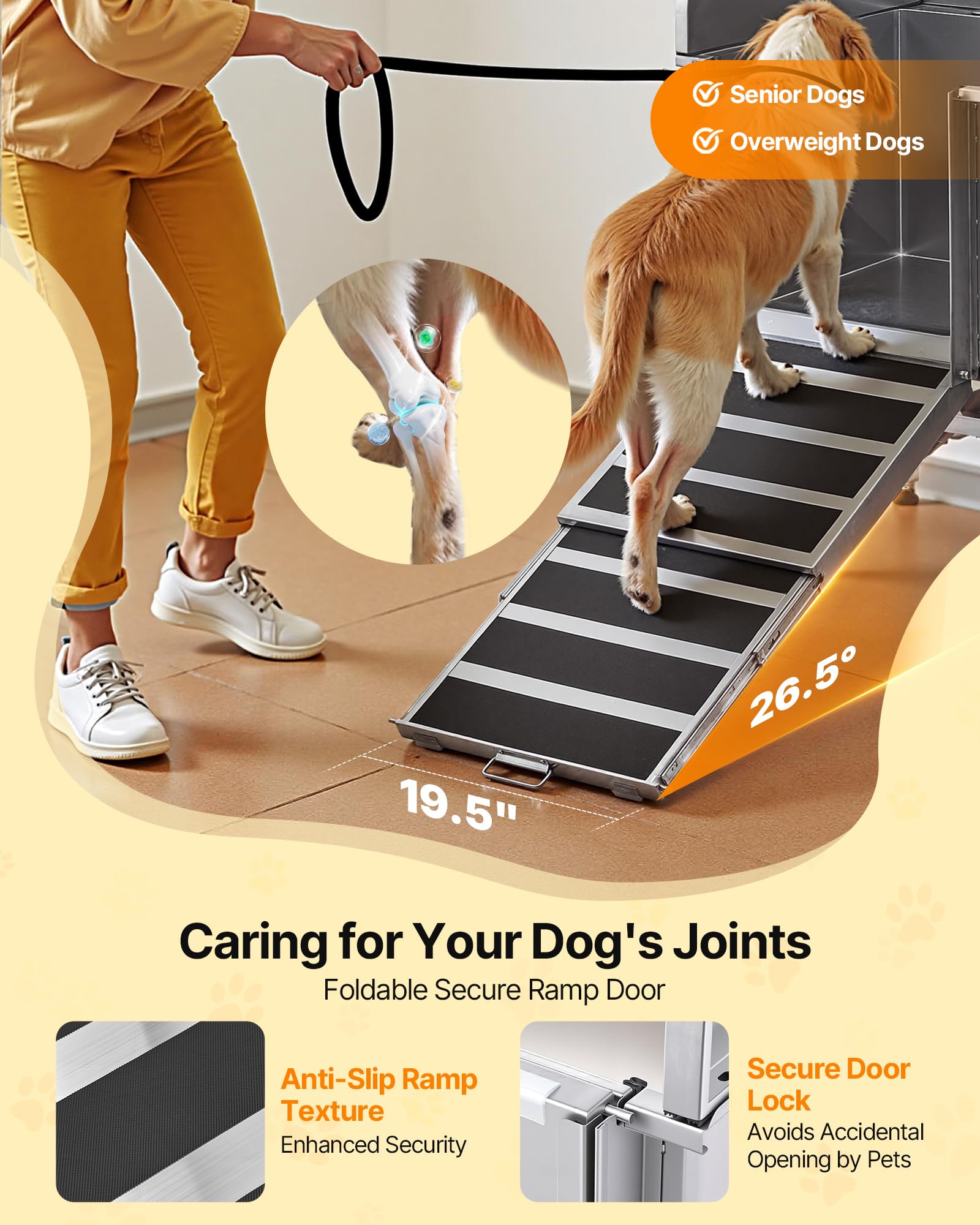 VEVOR Stazione di Lavaggio per Cani in Acciaio Inox, Vasca per Toelettatura per Animali Domestici di Grandi, Medie e Piccole Dimensioni da 127 cm con Rampa, Rubinetto e Porta Sapone, Porta Sinistra