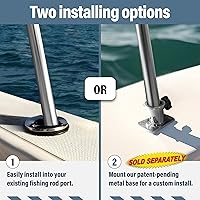 Vista 4 de Extensión universal de sombra en T para toldos Bimini para barcos, toldo de barco, postes telescópicos ajustables, acero inoxidable, cubierta