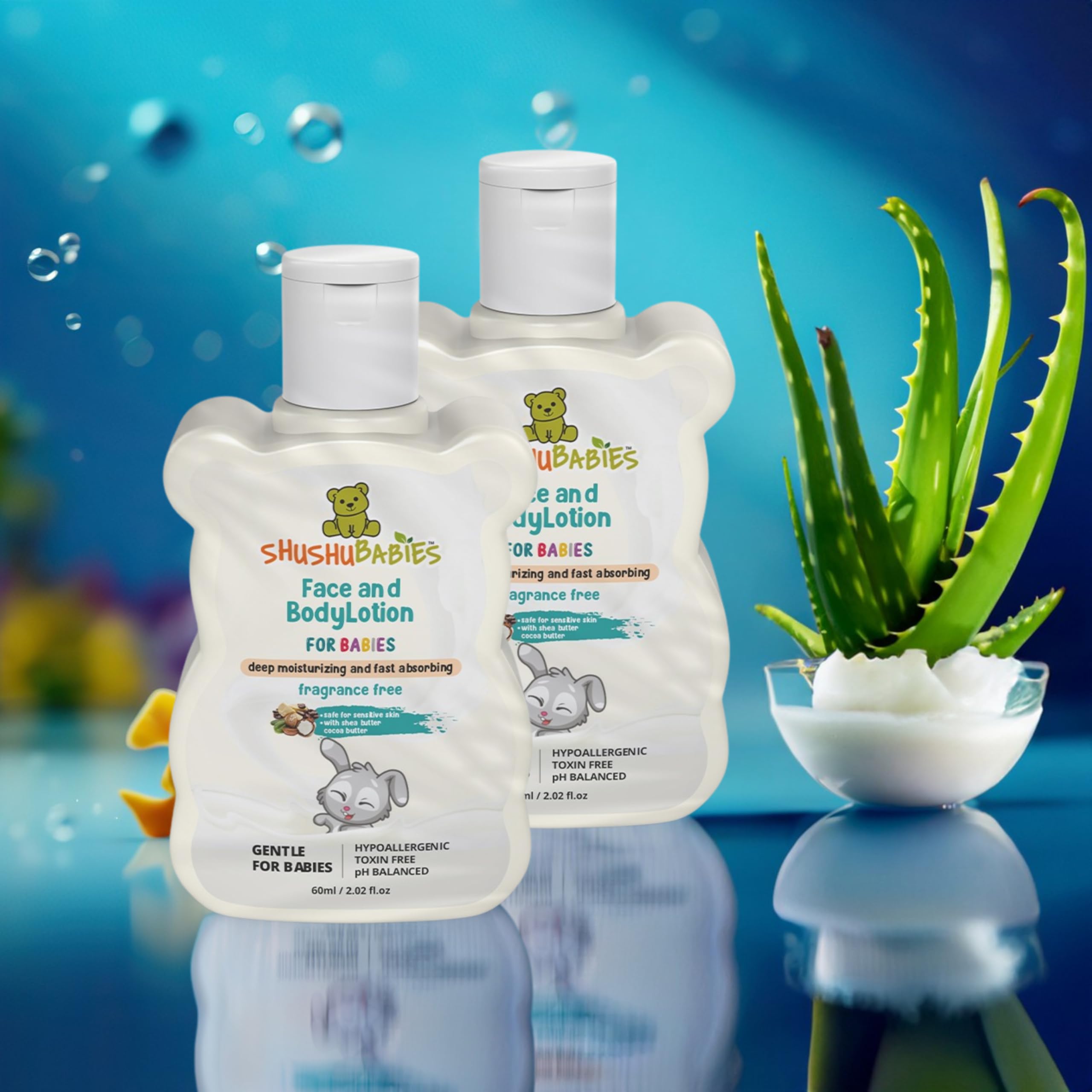ShuShu Babies Fragrance Free Baby Face and Body Lotion|Advanced All Day Gentle & Soft Protection Moisturizing Baby Lotion|For babies under 0-3 years|Body Lotion for All Skin Types-60ml(Pack of 2)-picture-11