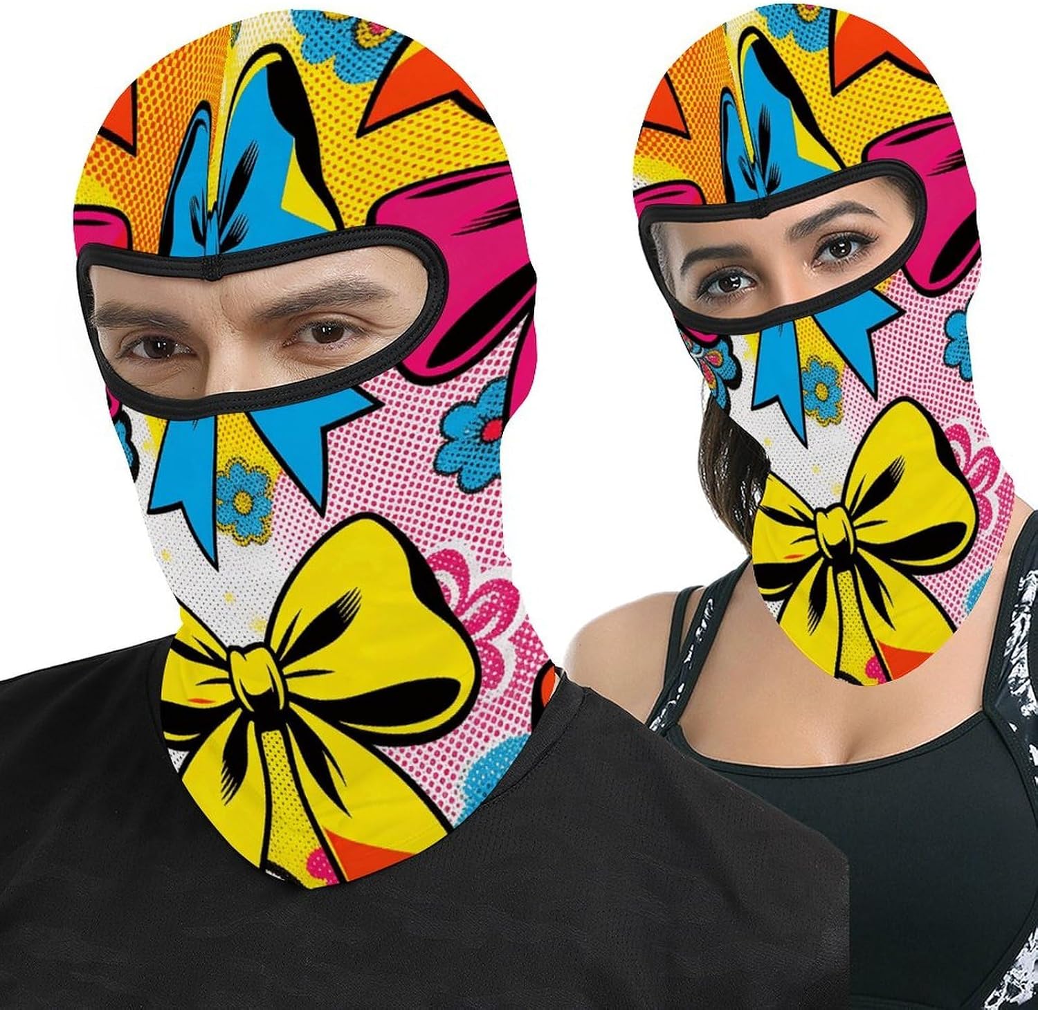 Bowknot Print Balaclava Ski Mask for Men Women Windproof Warmth Neck Gaiter Full Face Cover Neck Warmer Full Face Mask Motorcycle Cold Winter Scarf for Skiing Outdoor Sports