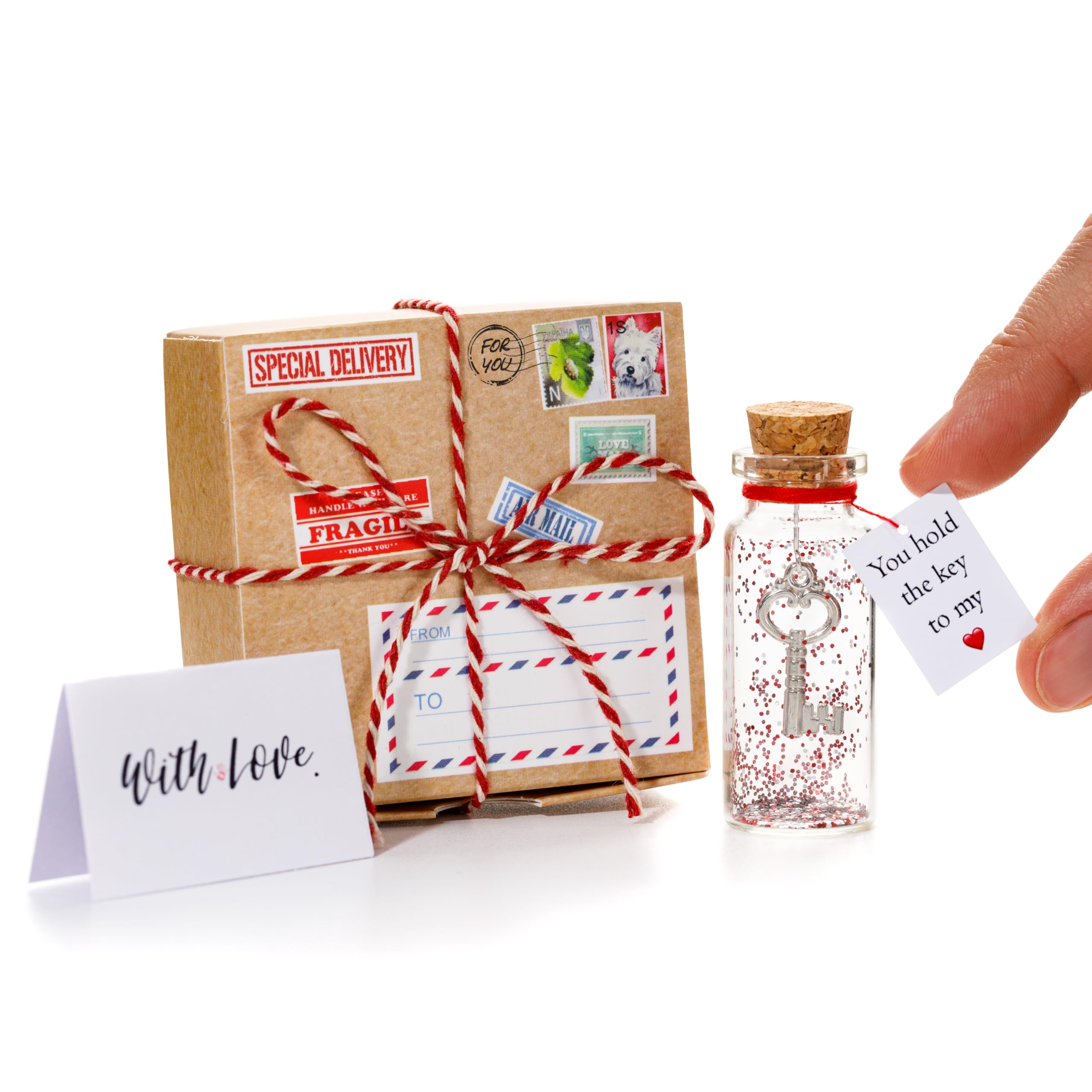 Kseniya Revta Anniversary Present Her Him, Valentines Day Romantic Gift to Boyfriend Girlfriend, Message I Love You Gifts Wife Husband ((02) Key - You Hold the Key to My Heart, In Craft Gift Box)