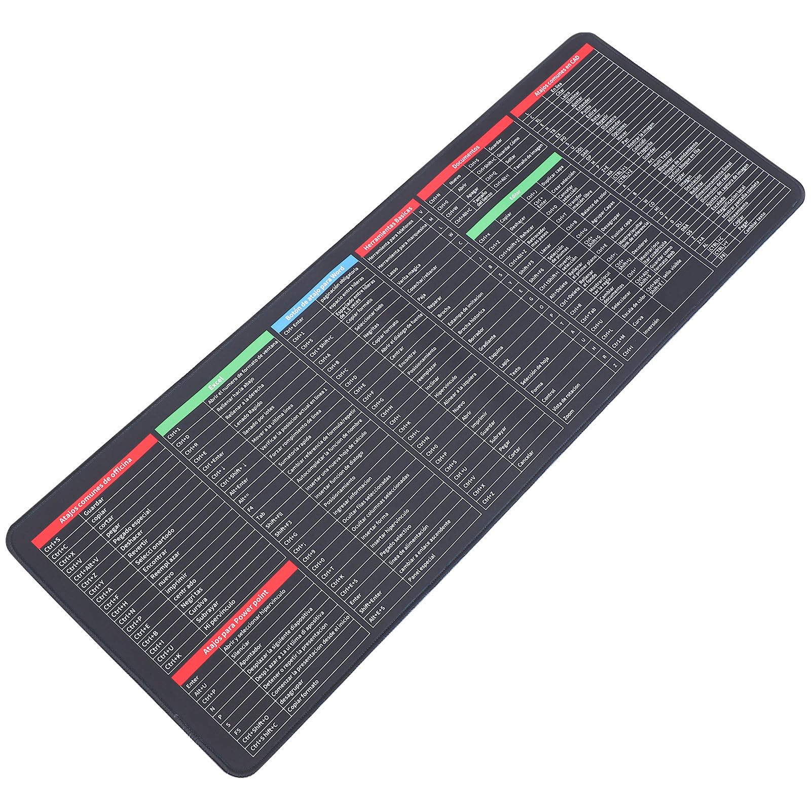 Tappetino Tessuto, Antiscivolo e Gomma Resistente, per Gaming Mouse Scorciatoie Materiale da Ufficio Ambiente Office