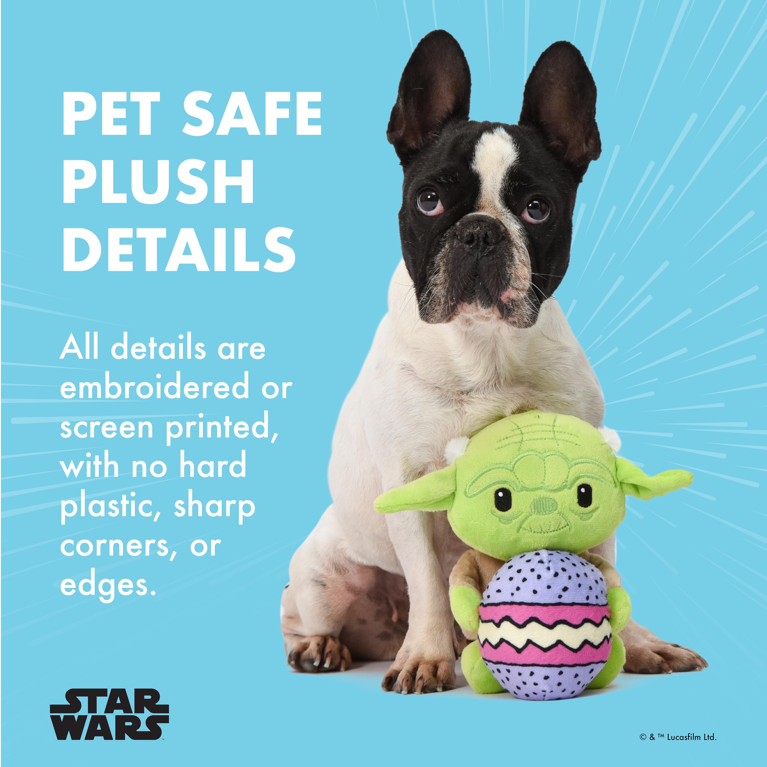 Star Wars Juguete de Peluche para Mascotas Yoda de 9 Pulgadas, Juguete de Peluche de Pascua para Perros