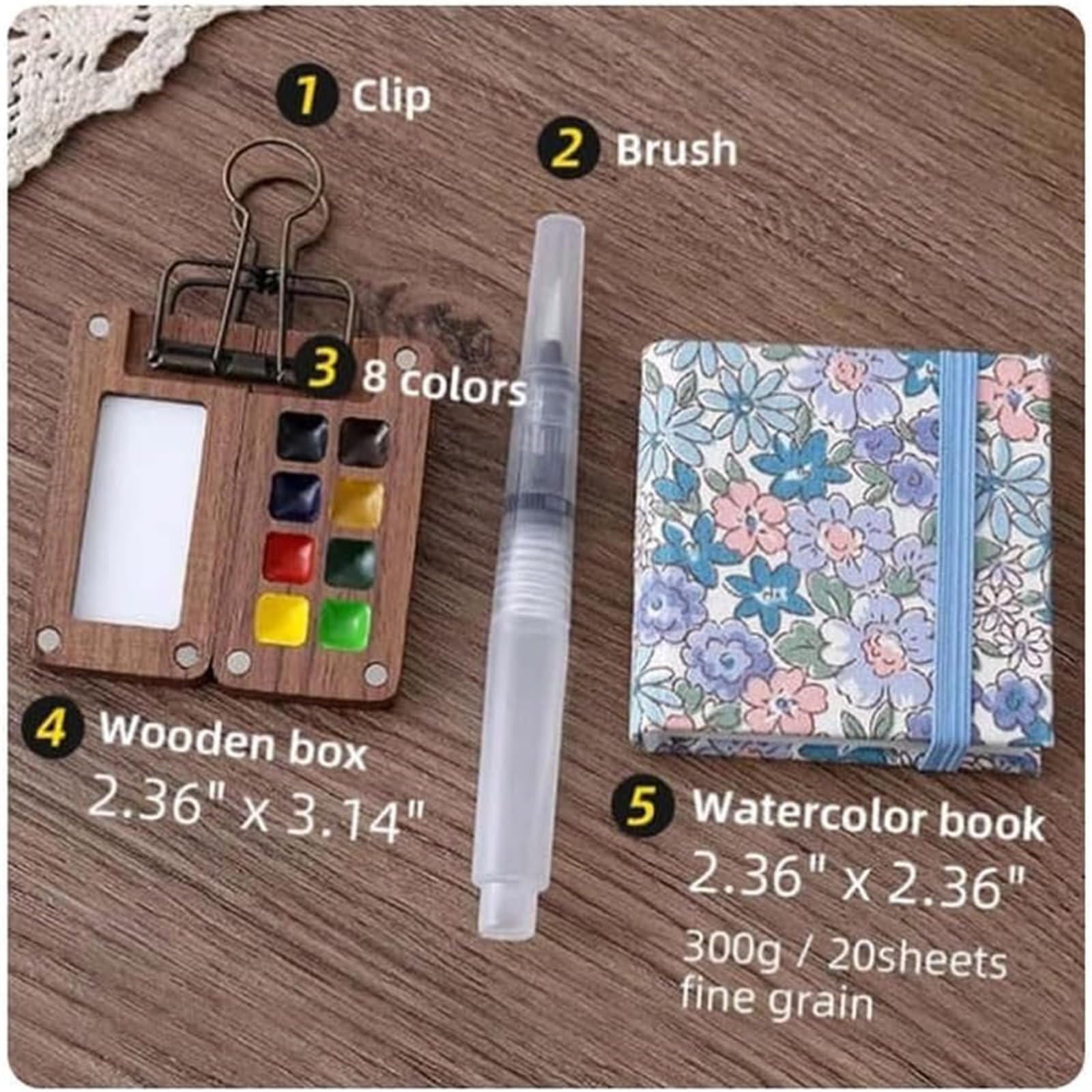 Nano Palette Watercolor Set Complet - Kit Aquarelle De Voyage Pocket Artist 2025 Avec Sketchbook Et Pinceau